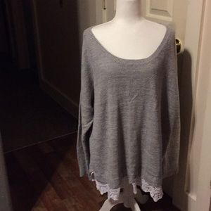 Torrid long sleeve gray sweater size 4